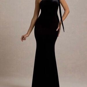 Club L London Strapless Black Velvet Dress